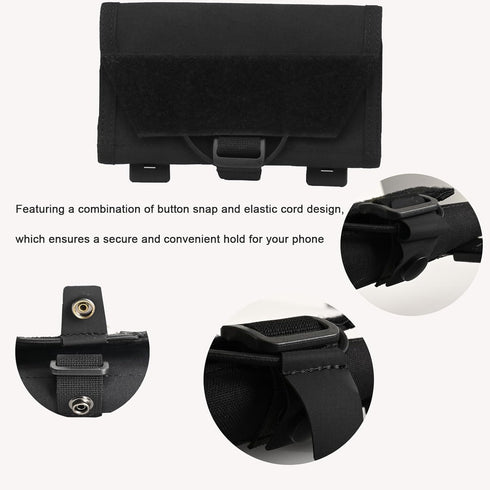Tactical Vest Phone Holder, Molle Cell Phone Pouch, Small Cell Phone Holder for Chest Rig, Universal Screen Size