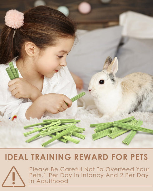 50PCS Chinchillas Bissap Rabbit Chew Sticks, Natural Papaya Stems Bunny Chews Treats for Rabbits Hamsters Guinea Pigs