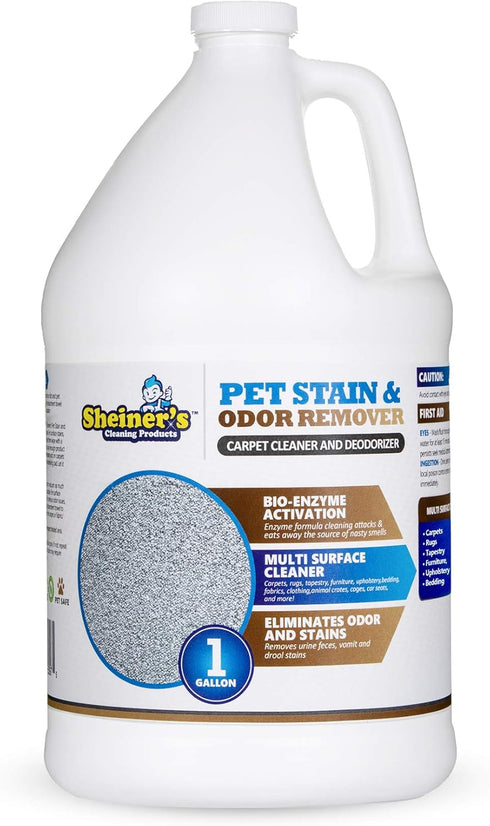 Pet Odor Eliminator - 1 Gallon, Advanced Bio-Enzyme Cleaner and Stain Remover for Dogs and Cats Urine Smells