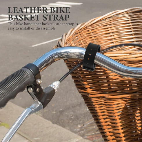 Garneck Adjustable Leather Bike Basket Straps, Wicker Basket Replacement Belts for Children Scooter