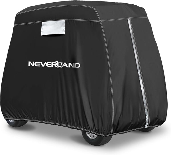 NEVERLAND Waterproof Golf Cart Cover for 4 Passengers, Fits Yamaha, EZ GO, Club Car, Outdoor Windproof Cover