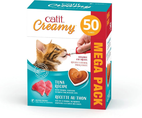 Catit Creamy Lickable Cat Treat, Healthy Tuna Cat Treat, 12 Pack