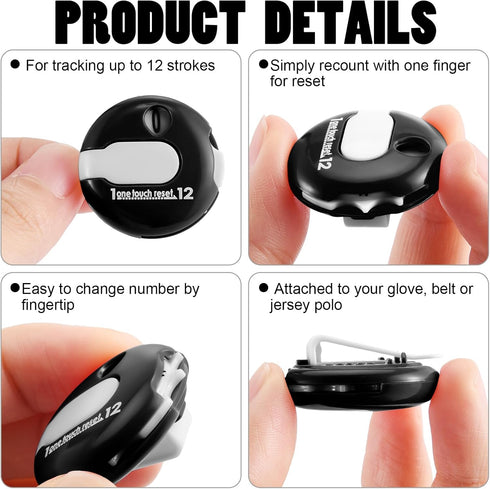 Frienda Golf Score Counter, Mini Stroke Counter with One Touch Reset, Simple Attachment to Scorekeeper Glove