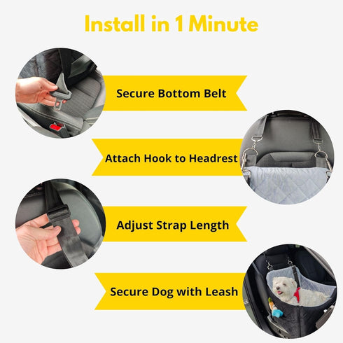 35 lbs, Dog Car Seat for Small/Medium Dogs up to Memory Foam Booster Seat with Washable Cover, Storage Pockets & Safety
