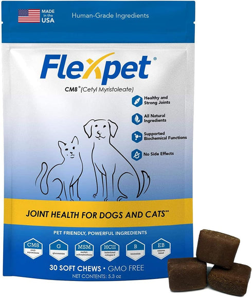 Maximum Strength Soft Chews - All-Natural Pain Reliever for Dogs, Hip and Joint Supplement, Trial Pack (30 Chews)