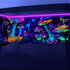 30X12IN Blacklight Aquarium Background, UV Reactive Mushroom Background with 10 EVA Double-Sided Tape