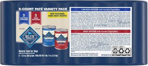 Pack,12.5-oz Cans,(Pack 12) Blue Buffalo Homestyle Recipe Adult Wet Dog Food,Made with Natural Ingredients,Chicken