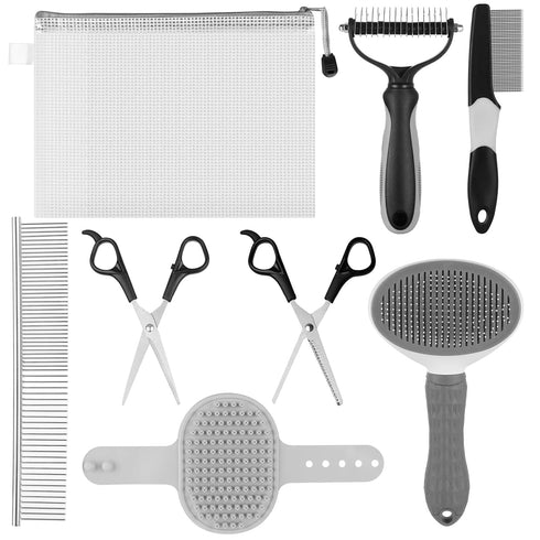 Pet Grooming Kit with Multiple Combinations, Shedding Slicker Brush, Bath Massage for Puppy, Kitten, Rabbit, Pet