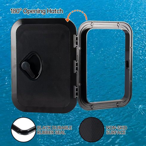 10.63"14.76" Marine Deck Access Hatch White/Black Rectangle Boat Hatch & Lid,Boat Deck Hatch Lids