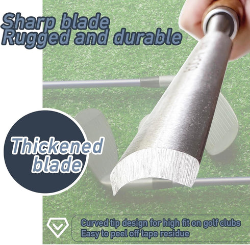 Golf Grip Tape Stripper Remover Tool with Chrome Vanadium Steel and Wooden Handle