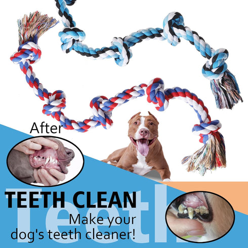 Dog Rope Toys for Large Dogs - Heavy Duty Indestructible Chew Toy, 3 Feet 5 Knots for Tug of War and Teeth Cleaning
