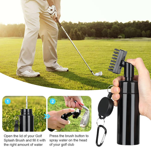 Golf Club Cleaning Kit - Includes Cleaner, Water Towel, Groove Sharpener, Divot Repair Tool, and Magnetic Ball Maker