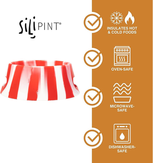 Silipint: Aqua-Fur Silicone Dog Bowl: Peppermint- 18oz Colapsible/Foldable, Lightweight, Feed & Water Dish, Pet Travel
