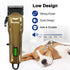 Dog Grooming Clippers Kit - Low Noise Heavy Thick Hair Coats Shaver Clippers, Professional Rechargeable Cordless