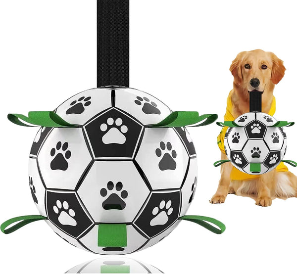 Dog Soccer Ball Toys, Interactive Tug of War Toy, Puppy Birthday Gifts, Durable Water Toy for Medium & Large Dogs (8