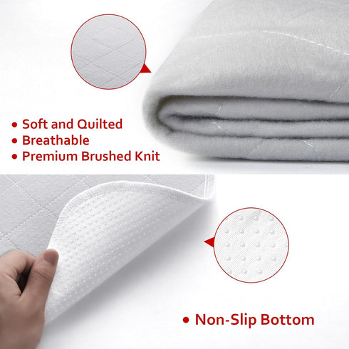 Dog Crate Mat and Washable Pee Pads for Dogs, 2 Pack (42"X28"), Waterproof Non-Slip Reusable Pads