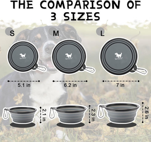 Rest-Eazzzy Large Collapsible Dog Bowls, 2-Pack 1000 ml Portable Water Bowl for Dogs Cats, Foldable Feeding Dish with