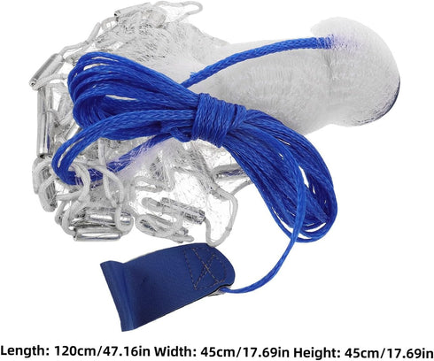 4ft/1.2m Hand Cast Fishing Net Monofilament with Weighted Sinkers Saltwater Shrimp Bait Trap Net for Freshwater