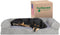 Furhaven Pillow Dog Bed for Medium/Small Dogs, Removable Bolsters, Washable Cover, Faux Fur & Velvet, Smoke Gray