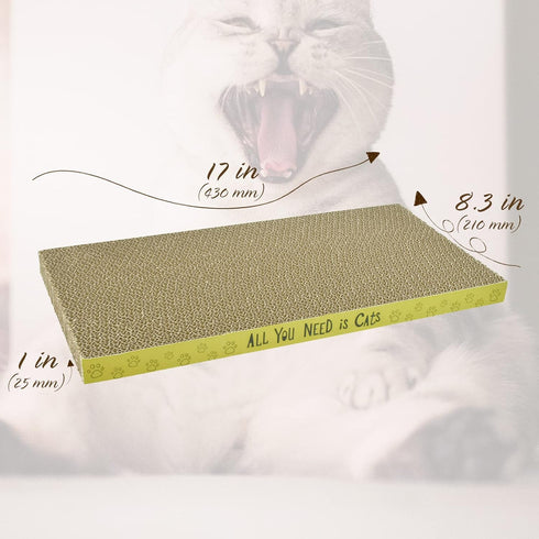 Cardboard Cat Scratcher Pads Cat Scratching Board for Indoor Cats 17x8.3x1 Inch Dual-Side Corrugated Cat Scratcher Reusable Cat Supplies - 1 Pack