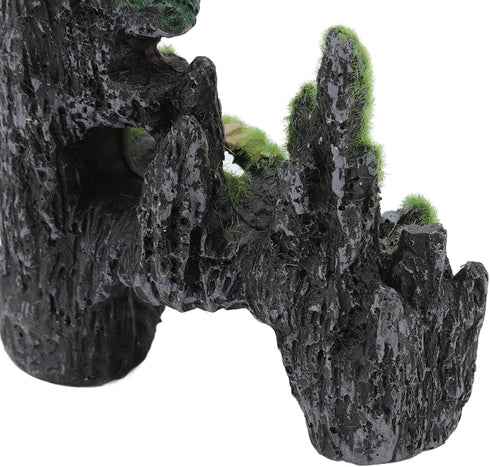 Pssopp Aquarium Mountain View Rockery - Artificial Hill Fish Tank Landscape Ornament for Tortoise and Fish