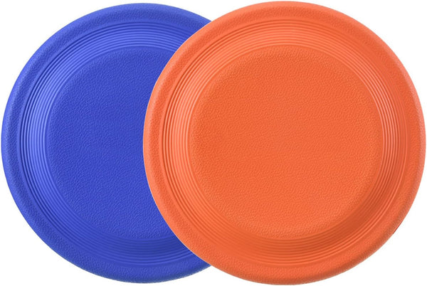Durable Rubber Dog Flying Disc (2 Pack) - 9.25" Indestructible, Puncture & Bite Resistant for Medium Large Dogs