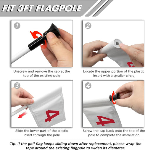 KINGTOP Numbered Golf Flag - 8x6 Inch Upgraded Dual-Layer 420D Nylon, Mini Practice Putting Green Flags
