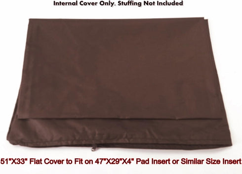 Dogbed4less Waterproof Zipper Dog Bed Cover for Extra Large 47"x29"X4" Memory Foam Pad Pet Bed - 51"X33" FLAT