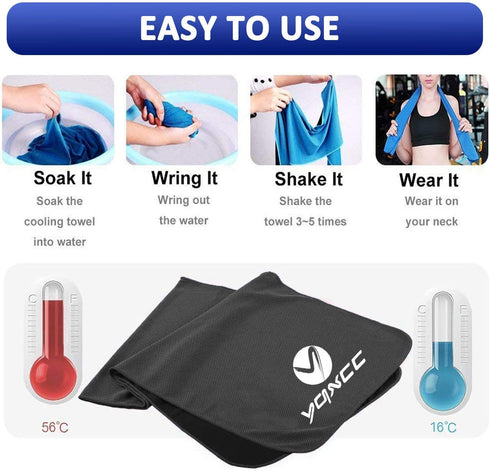 6 Pack 40"x12" YQXCC Cooling Towels | | Cool Cold for Neck | Microfiber Soft Breathable Chilly | for Yoga, Golf, Gym