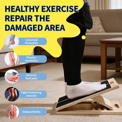 Generic ERA of Vision Adjustable Slant Board for Stretching Wooden Incline Calf & Leg Stretch Trainer with Anti-Slip