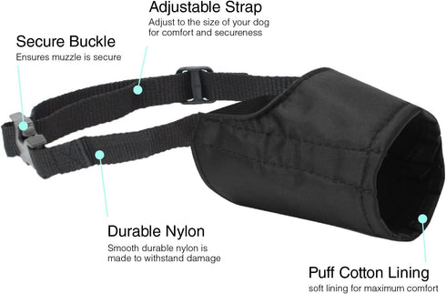 Medium/Large Quick Fit Dog Muzzle, Size 3, Downtown Pet Supply, Fit Snout Size 7"
