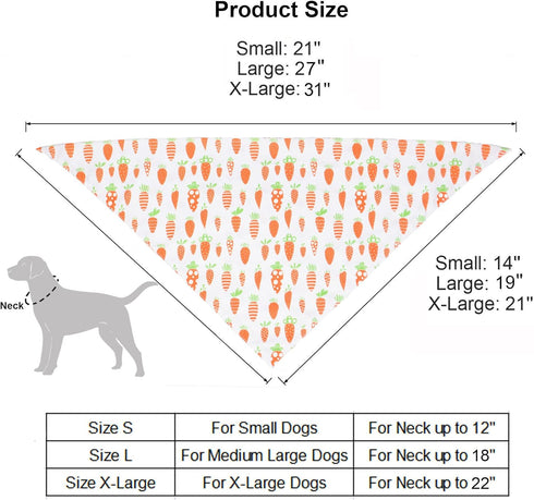 ADOGGYGO Easter Dog Bandana - Reversible Triangle Scarf for Medium and Large Dogs, Multiple Sizes Offered (Large)