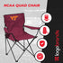 NCAA Portable Quad Chair - Folding Tailgate Chair with Cup Holder
