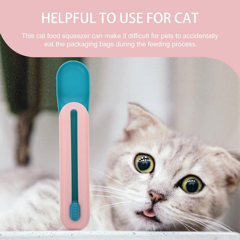 Ipetboom Dog Bowls - Pet Feeder Cat Strip Squeeze Spoon for Wet Cat Treats, Feeding Watering Supplies, Blue Dog Bowl