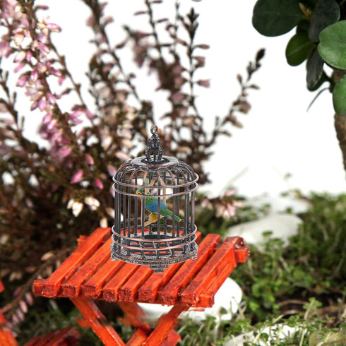 NUOBESTY Miniature Birdcage Model, Doll House Birdcage Ornament Decorative Supply for Home Decor