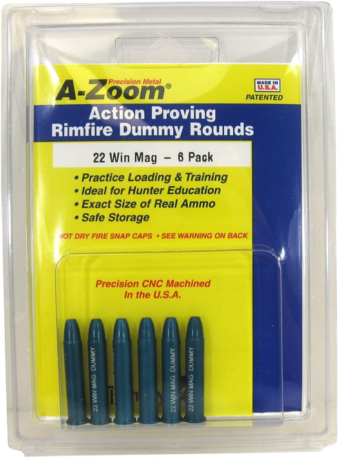 A-ZOOM 12204 Dummy Rounds for 22 Win Mag (Pack of 6)
