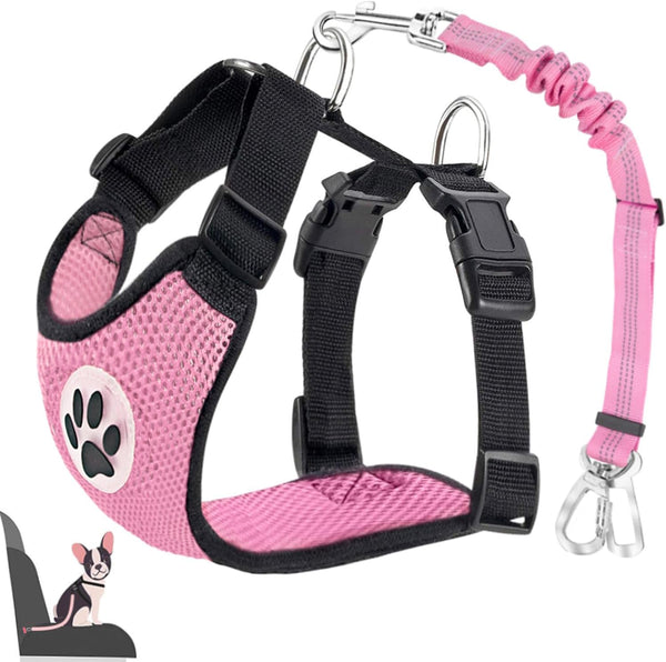 Lukovee Dog Seat Belt for Car, Adjustable Dog Car Harness for Large