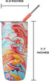 S'well Stainless Steel Tumbler with Straw, 24oz Marble Swirl, Triple Layered Vacuum Insulated Container