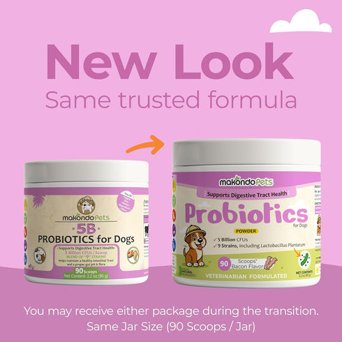 Probiotics for Dogs & Puppies, Extra Strength 9 Species, 5 Billion CFU per Scoop, Digestive Enzymes, Powder Probiotic