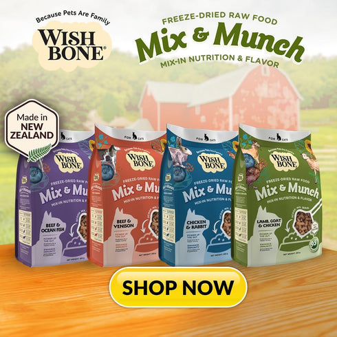 Wishbone Mix & Munch Raw Freeze-Dried Grain-Free Lamb, Goat and Chicken for Cats
