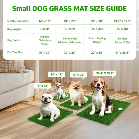 2 Packs (18" 23") Artificial Pee Grass Pad for Dogs, Fake Grass Replacement Pads for Dog Potty Tray Training Pet Turf