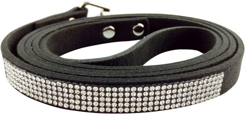 Bling Rhinestone Dog Leash, 4 ft Long & 5/8" Wide for Medium Small Dogs/Cats Training, Walking and Running, Black
