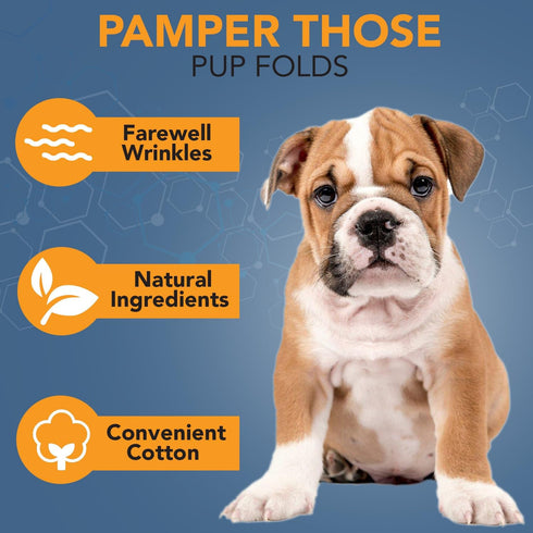 NOVEHA Wrinkle XL Wipes for Dogs | Bulldog, French Bulldog, Pug, English Bulldog - 120 Wipes for Dirt, Wrinkles, Tear