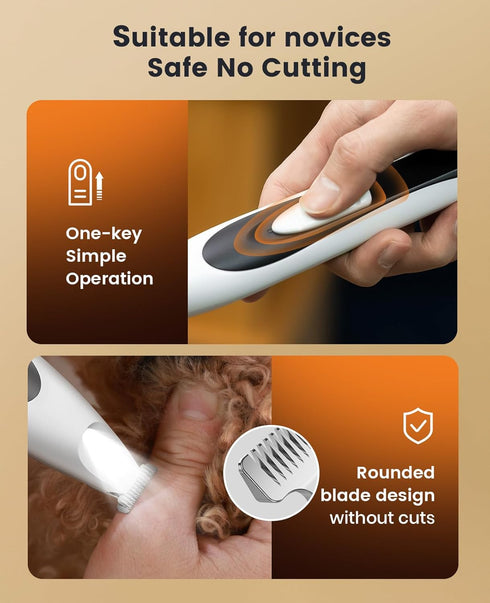 Trimmer Trimmer 0.8inch/20mm 35dB oneisall Low-Noise Dog Paw with LED Light, Paw for Dogs &Cats Wide Blade, Cordless