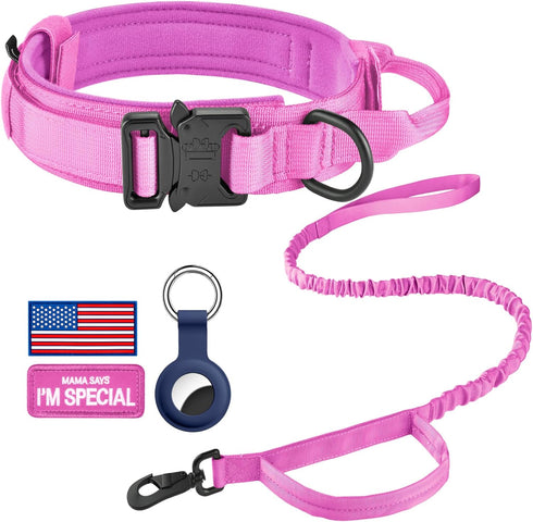 DAGANXI Tactical Dog Collar, Adjustable Military Nylon Collar with Control Handle and Heavy Metal Buckle for Dogs