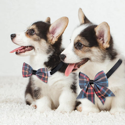 Reginary 100 Pcs Dog Bow Tie Collar Set, 40 Neckties, 30 Puppy Bow Ties, 30 Collar Flowers for Small Medium Dogs