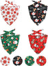 Ittokis 4 Pack Set Dog Bandana Christmas Scarf Bibs Kerchief Pet Christmas Costume Xmas Holiday Bandanas for Medium