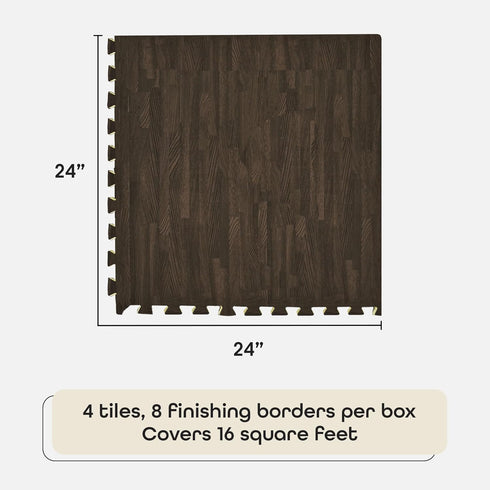 24-Inch 4 24" 24", ACHIM Interlocking Anti-Fatigue Foam Floor Tiles, Tiles - x Charcoal - DIY Floor Padding for Home