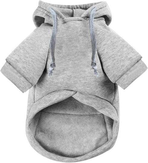Jecikelon Pet Dog Cold Weather Coat with Pocket, Winter Dog Hoodie for Small Dogs Chihuahua (Small, Y02-Grey)