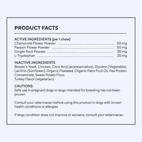 Pawfy Dogs Calming Soft Chews for Anxiety, Separation, Stress Relief, Travel, Behavioral Training, with L-Tryptophan